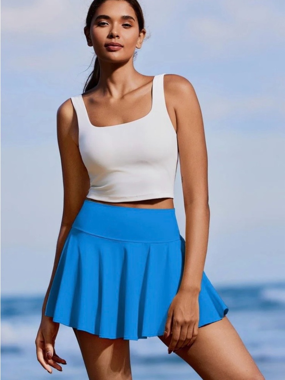 PINSPARK Tennis Skirts for Women Workout Skirt Tummy Control Athletic Skort